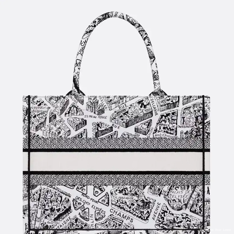 Cheap Book Canvas Motif Dior Paris Tote de Plan White 0603 Luxury